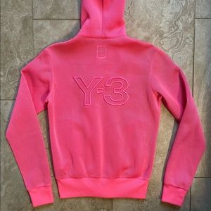 Y-3 by Yohji Yamamoto~ HOT PINK womens zip hoodie SMALL * Like new